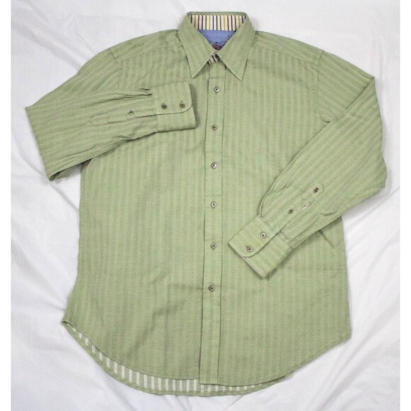 Robert Graham Mens Long Sleeve Button Front Flip Cuff Shirt Size Medium - Picture 3 of 10
